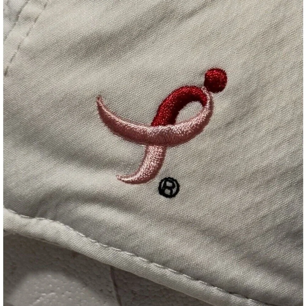 TITLEIST Womens Golf Hat Cap White Logo Adjustable Breast Cancer Awareness LGPA